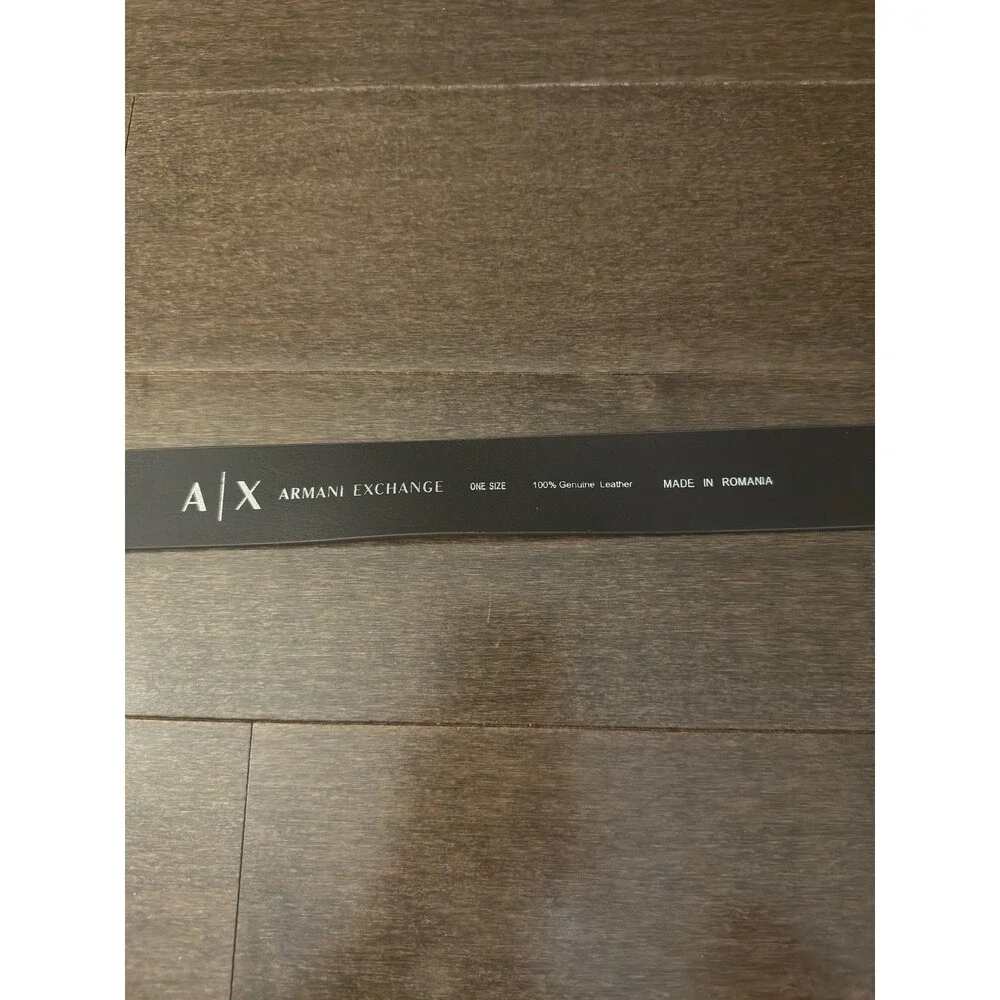 Armani Exchange A|X Genuine Leather Brown Belt One Size XL Made Romania
